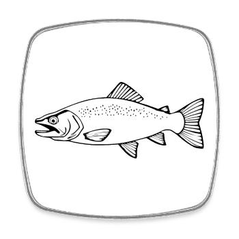 Fisch Forelle Angler T-shirt Geschenk Angler - Viereckiger Kühlschrankmagnet - Weiß - Vorne