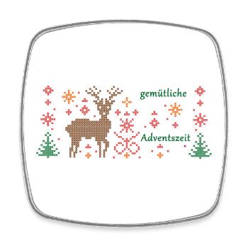  Adventszeit - Viereckiger Kühlschrankmagnet - Weiß - Vorne