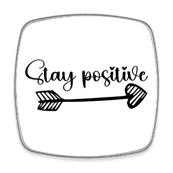 Stay positive herz - Viereckiger Kühlschrankmagnet - Weiß - Vorne