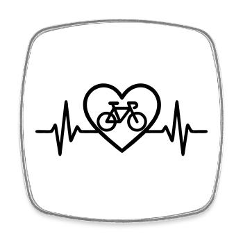Heart Cycling – Passion for Cycling - Square fridge magnet - white - Front