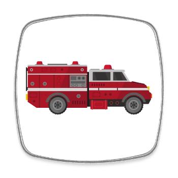 Fire truck - Square fridge magnet - white - Front