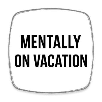Mental am Strand - Viereckiger Kühlschrankmagnet - Weiß - Vorne