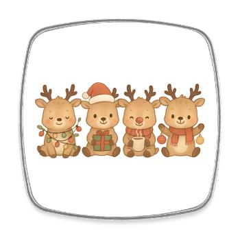 Rennes pour hommes, femmes et enfants – Noël - Magnet carré - blanc - Devant