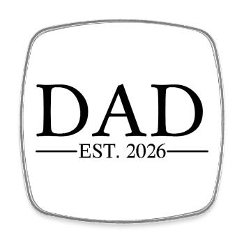 DAD est 2026 Papa  - Viereckiger Kühlschrankmagnet - Weiß - Vorne