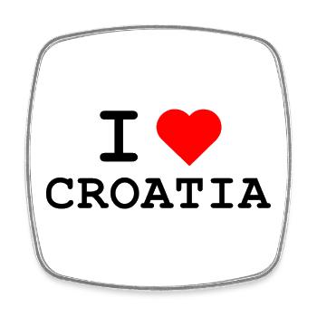 Ich liebe Kroatien - I love Croatia - Square fridge magnet - white - Front