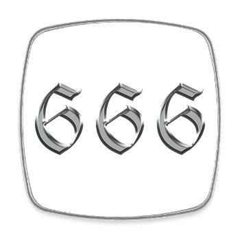 Engel Nummer 666 Reflektieren - Viereckiger Kühlschrankmagnet - Weiß - Vorne