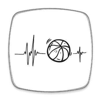 Basketballball Sport Rhythmusspiel Herzspieler - Viereckiger Kühlschrankmagnet - Weiß - Vorne
