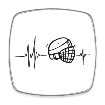 Eishockey-Torwart-Rhythmus-Sport-Herzhelm - Viereckiger Kühlschrankmagnet - Weiß - Vorne