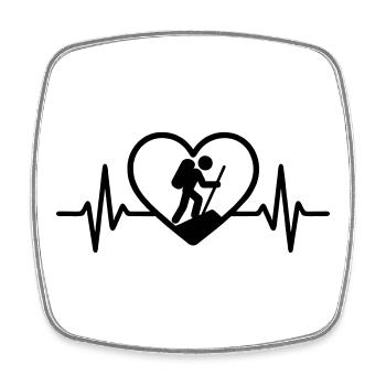 Heart Hiking – Passion for Nature - Square fridge magnet - white - Front
