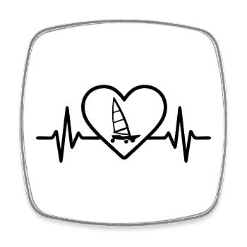 Heart sand yachting – passion speed - Square fridge magnet - white - Front