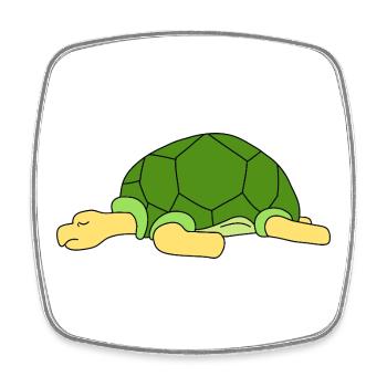 Cute Lazy Turtle Sleeping Funny Reptile Pet Owner - Square fridge magnet - white - Front