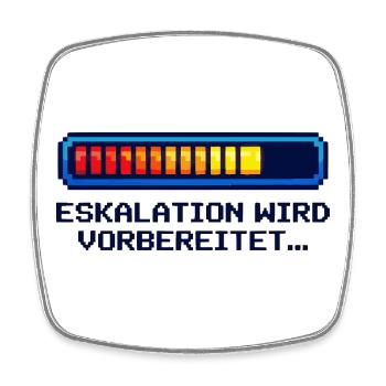 "Escalation Shirt" – Nerd & Geek Style (German) - Square fridge magnet - white - Front