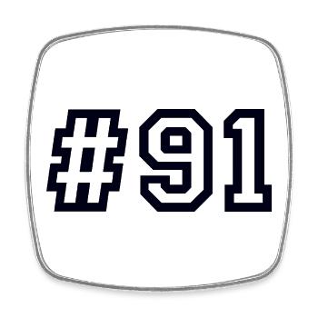 1991 Hashtag 91 - Viereckiger Kühlschrankmagnet - Weiß - Vorne