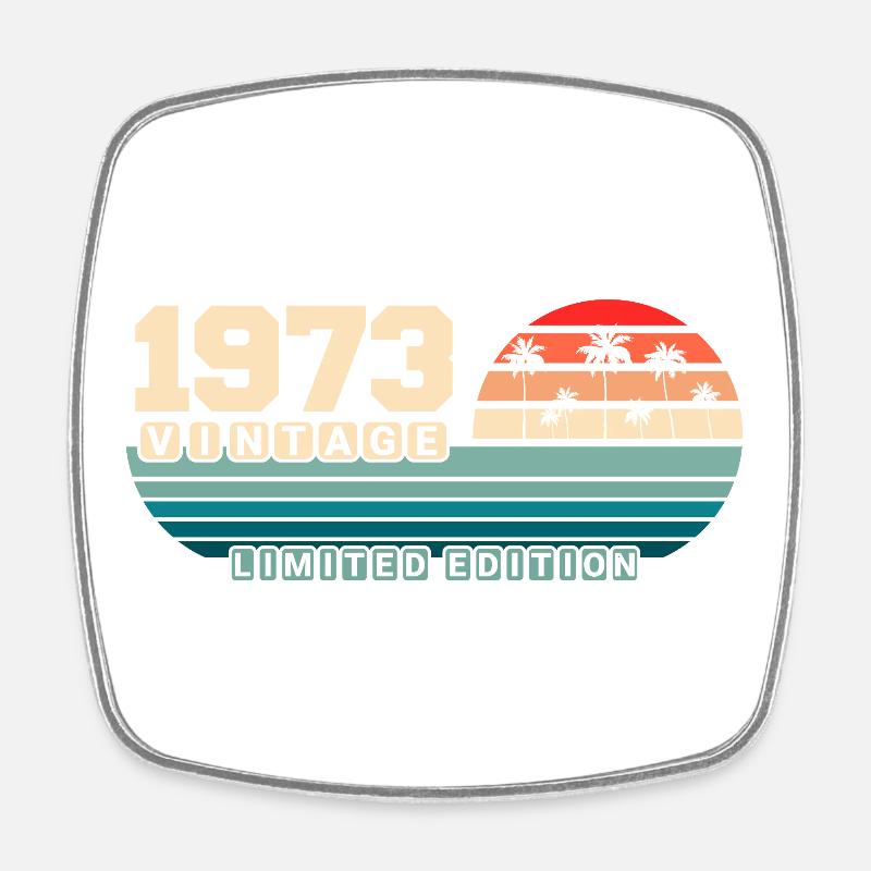 52e anniversaire 1973 Vintage 1973 Retro Sunset - Magnet carré - blanc