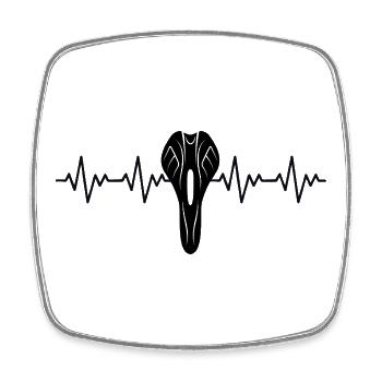 Bicycle Saddle Saddle Mountain Bike Downhill ECG - Square fridge magnet - white - Front