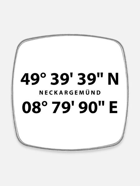 Neckargemünd avec coordonnées GPS - Magnet carré - blanc