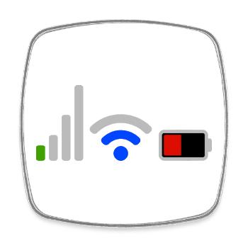 Icônes Tech Signal et Batterie Wifi Réseau  - Magnet carré - blanc - Devant