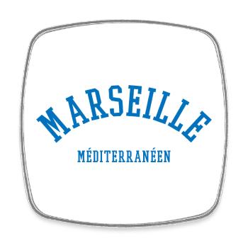 Marseille Mediterranean France - Viereckiger Kühlschrankmagnet - Weiß - Vorne