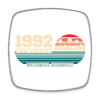 33. Geburtstag 1992 Vintage 1992 Retro Sunset - Viereckiger Kühlschrankmagnet - Weiß - Vorne