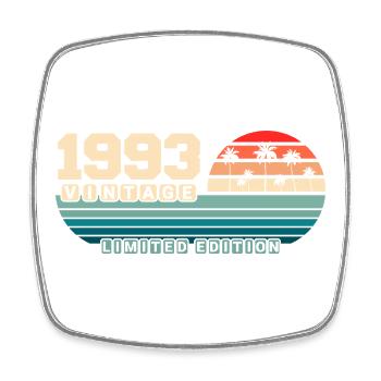 32nd Birthday 1993 Vintage 1993 Retro Sunset - Square fridge magnet - white - Front