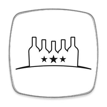 Alcohol - Bottles - Square fridge magnet - white - Front