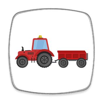 Farm tractor - Square fridge magnet - white - Front
