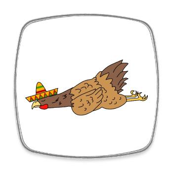 Funny Chicken Sombrero Tired Cinco De Mayo Fiesta  - Square fridge magnet - white - Front