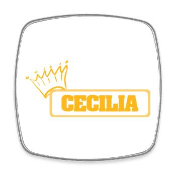 Cecilia as a name - Square fridge magnet - white - Front