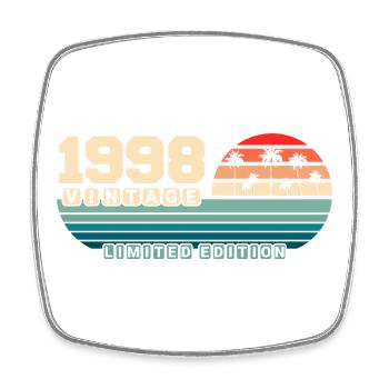 27th Birthday 1998 Vintage 1998 Retro Sunset - Square fridge magnet - white - Front