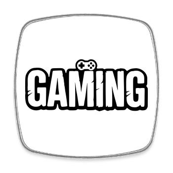 Gaming_Schrift_mit_Conroller - Magnet carré - blanc - Devant