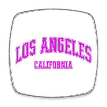 Los Angeles California Schriftzug Pink - Viereckiger Kühlschrankmagnet - Weiß - Vorne