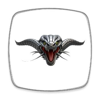 CYBORG SNAKE - geek & scifi - Square fridge magnet - white - Front