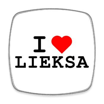 Ich liebe Lieksa - I love Lieksa - Square fridge magnet - white - Front