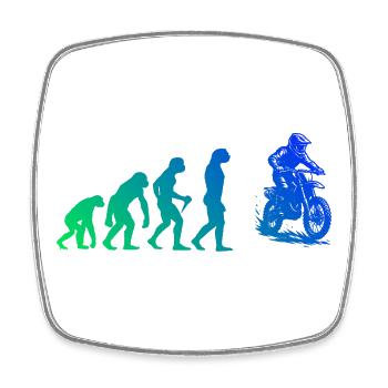 Charakterstarkes Motocross Design - Viereckiger Kühlschrankmagnet - Weiß - Vorne