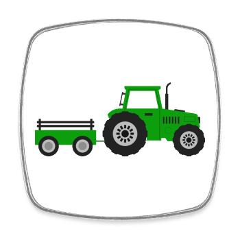 Tractor farm - Square fridge magnet - white - Front