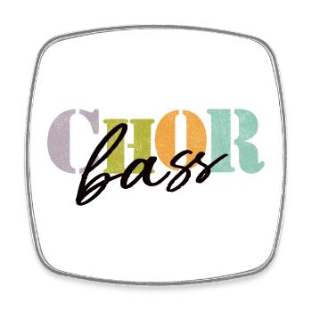 Chor Bass - Viereckiger Kühlschrankmagnet - Weiß - Vorne