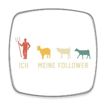 Ich und meine follower retro ziege ziegen - Viereckiger Kühlschrankmagnet - Weiß - Vorne