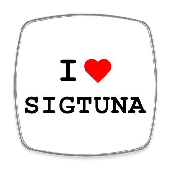 I love Sigtuna - Ich liebe Sigtuna - Viereckiger Kühlschrankmagnet - Weiß - Vorne