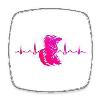 Clear motocross motif for every day - Square fridge magnet - white - Front