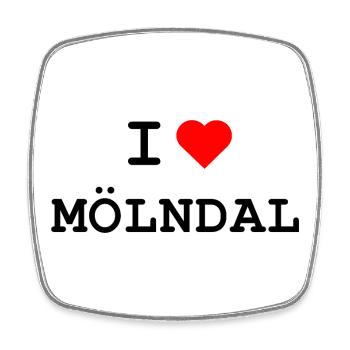 Ich liebe Mölndal - I love Mölndal - Square fridge magnet - white - Front