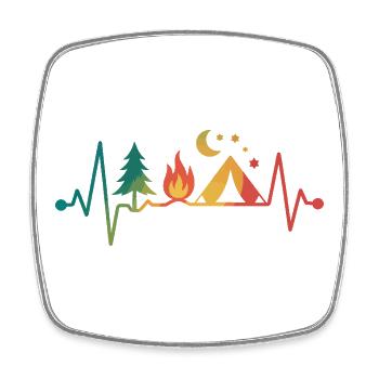 Lagerfeuer Camping Nacht Sterne - Viereckiger Kühlschrankmagnet - Weiß - Vorne