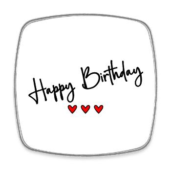 HAPPY BIRTHDAY. CHRISTMAS. YEAR. ANNIVERSARY - Square fridge magnet - white - Front