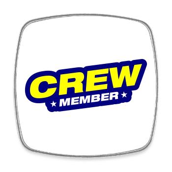 Crew Mitglied - Viereckiger Kühlschrankmagnet - Weiß - Vorne