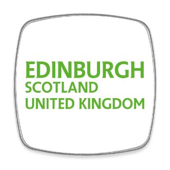 Edinburgh – Schottland Textdesign - Viereckiger Kühlschrankmagnet - Weiß - Vorne