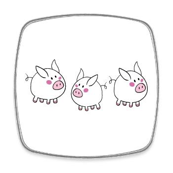 Lucky pig - Square fridge magnet - white - Front