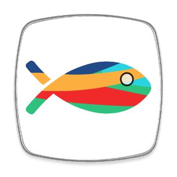 FISCH. SARDINE. APRILSCHERZ. MEER. OZEAN - Viereckiger Kühlschrankmagnet - Weiß - Vorne
