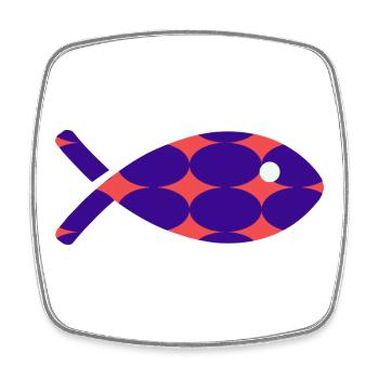 POISSON. MEMOIRE. SARDINE. POISSON D'AVRIL. MER - Magnet carré - blanc - Devant