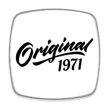 Vintage 1971 Anniversary 1971 Original 1971 - Square fridge magnet - white - Front