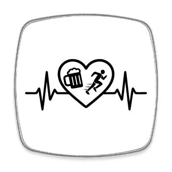 Humour de course de Heart Beer - Magnet carré - blanc - Devant