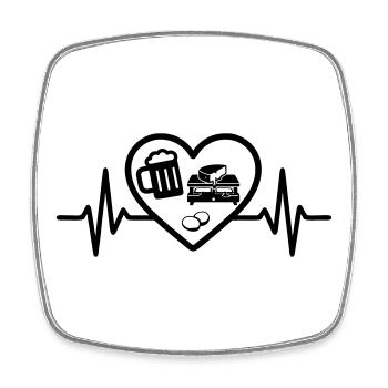 Heart Beer Raclette Humor - Square fridge magnet - white - Front